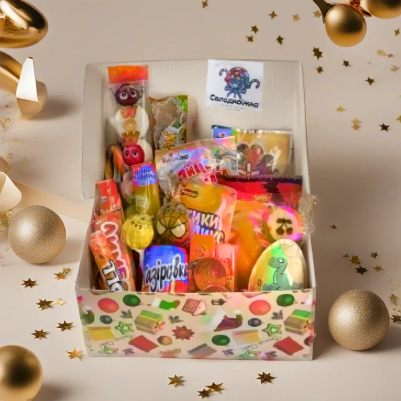 Солодкий подарунок для дитини, Подарунковий бокс для іменинника, Набір цукерок для хлопчика та дівчинки