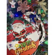 Новорічний подарунковий бокс для дитини, набір цукерок у дерев'яний ящик з Сантою