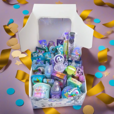 Світ бокс подарунок хлопчику, Подарунковий солодкий бокс синьо-фіолетовий, Коробка цукерок для дитини