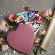 Великий бокс із солодощами «Супер мікс», оригінальний романтичний подарунок на 8 березня та день закоханих
