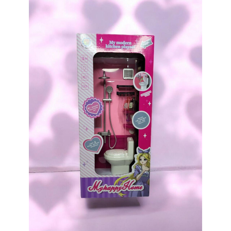 Іграшковий набір меблів для лялькового будиночка Ванна кімната набір для дівчаток Іграшковий набір меблів для лялькового будиночка Ванна кімната набір для дівчаток