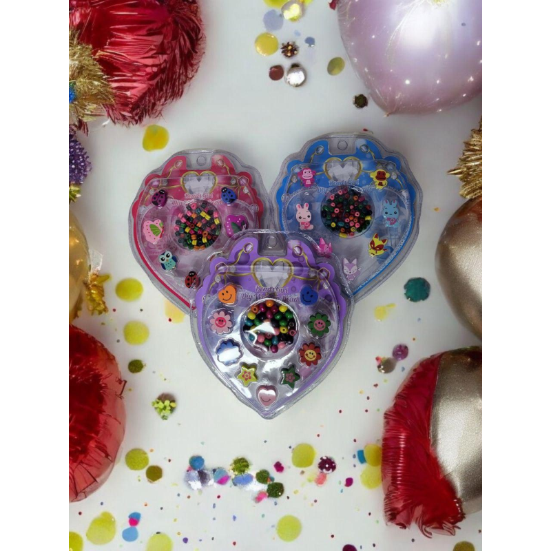 Дитячий набір бісеру для творчості для створення яскравих прикрас та аксесуарів Дитячий набір бісеру для творчості для створення яскравих прикрас та аксесуарів