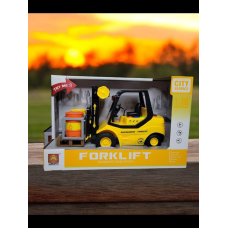 Іграшка дитячий навантажувач на інерції жовтого кольору навантажувач зі змінним вантажем