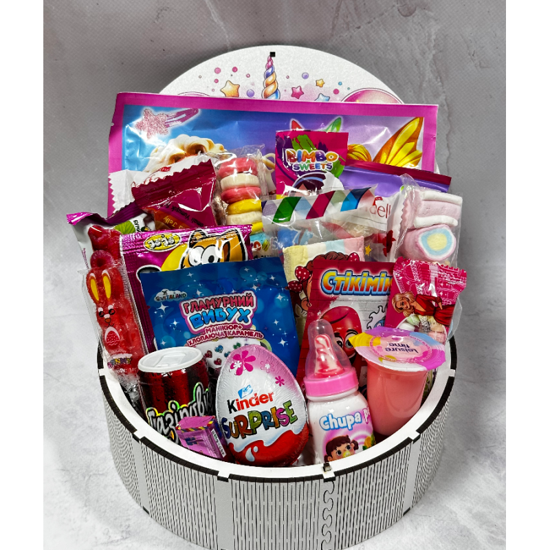 Набір солодощів на подарунок дитині солодощі для дівчаток подарунковий бокс для дівчини Набір солодощів на подарунок дитині солодощі для дівчаток подарунковий бокс для дівчини