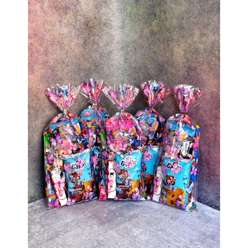 Святкові пакунки , Солодке частування для дитячого садка, Індивідуальні набори цукерок